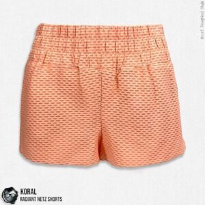 KORAL ACTIVEWEAR RADIANT NETZ SHORTS IN POMPANO ORANGE WOMEN’S MEDIUM